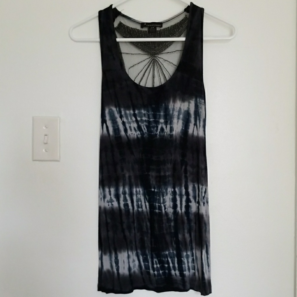 Dark tie dye tank top
